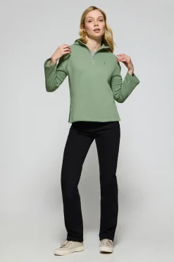 Polo Club Sweat-Shirts*Sweat-shirt Sinsajo avec capuche, fermeture éclair et logo Rigby Go Vert jade