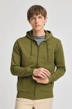 Polo Club Sweat-Shirts*Sweat-shirt vert avec capuche, fermeture éclair et logo Rigby Go Vert mousse