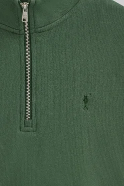 Polo Club Sweat-Shirts*Sweat-shirt à fermeture éclair partielle et effet délavé et logo Rigby Go Vert Bouteille