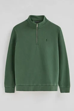 Polo Club Sweat-Shirts*Sweat-shirt à fermeture éclair partielle et effet délavé et logo Rigby Go Vert Bouteille