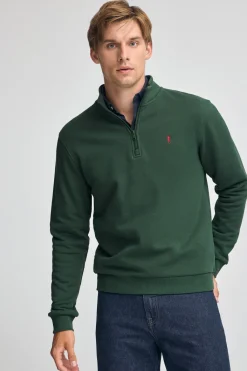 Polo Club Sweat-Shirts*Sweat-shirt à fermeture éclair partielle et logo Rigby Go Vert Bouteille