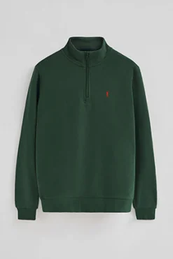 Polo Club Sweat-Shirts*Sweat-shirt à fermeture éclair partielle et logo Rigby Go Vert Bouteille
