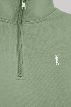 Polo Club Sweat-Shirts*Sweat-shirt à fermeture éclair partielle et broderie Rigby Go Vert jade