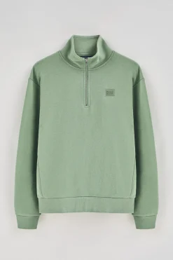 Polo Club Sweat-Shirts*Sweat-shirt détente à fermeture partielle et détail Vert jade