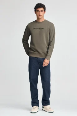 Polo Club Sweat-Shirts*Sweat-shirt vert kaki à coupe décontractée Established 2012 Vert militaire
