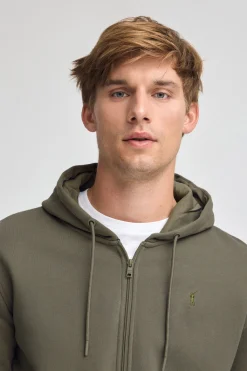 Polo Club Sweat-Shirts*Sweat-shirt vert kaki avec capuche et fermeture éclair et logo Rigby Go Vert militaire