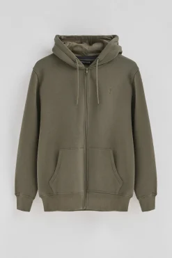 Polo Club Sweat-Shirts*Sweat-shirt vert kaki avec capuche et fermeture éclair et logo Rigby Go Vert militaire