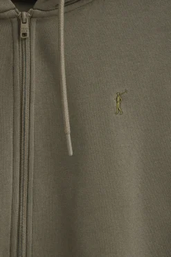 Polo Club Sweat-Shirts*Sweat-shirt vert kaki avec capuche et fermeture éclair et logo Rigby Go Vert militaire