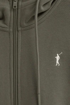 Polo Club Sweat-Shirts*Sweat-shirt vert kaki avec capuche et fermeture éclair et logo Rigby Go Vert militaire