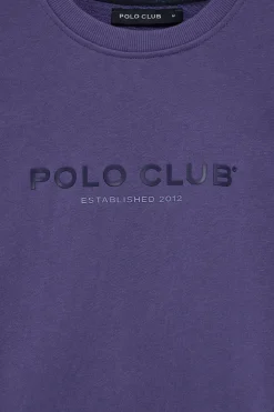 Polo Club Sweat-Shirts*Sweat-shirt violet bleuté à col regular à col rond et imprimé caoutchouté Bleu Violet