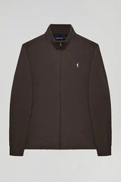 Polo Club Sweat-Shirts*Sweat-shirt zippé à col montant à logo Rigby Go Marron foncé