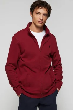 Polo Club Sweat-Shirts*Sweat-shirt zippé à col montant à logo Rigby Go Grenat