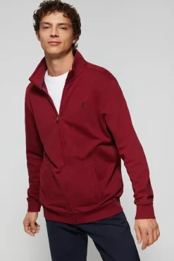 Polo Club Sweat-Shirts*Sweat-shirt zippé à col montant à logo Rigby Go Grenat