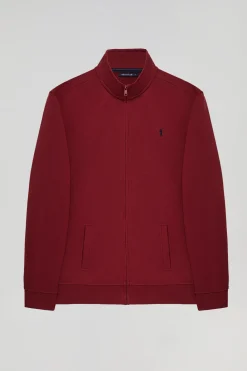 Polo Club Sweat-Shirts*Sweat-shirt zippé à col montant à logo Rigby Go Grenat