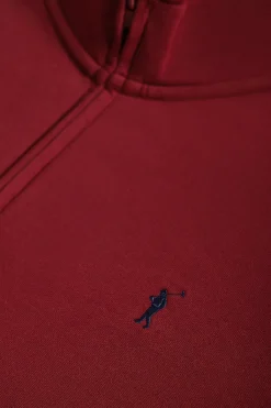 Polo Club Sweat-Shirts*Sweat-shirt zippé à col montant à logo Rigby Go Grenat