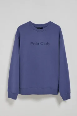 Polo Club Sweat-Shirts*Sweat-shirt bleu à col ras du cou et logo Bleu océan