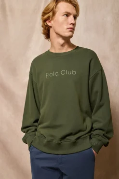 Polo Club Sweat-Shirts*Sweat-shirt  à col ras du cou et logo Vert Foncé