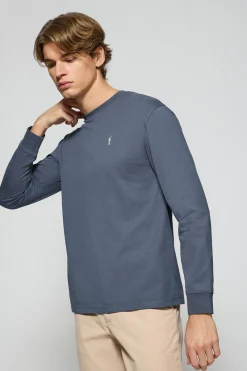 Polo Club T-Shirts*T-shirt à manches longues bleu avec logo brodé Rigby Go Denim
