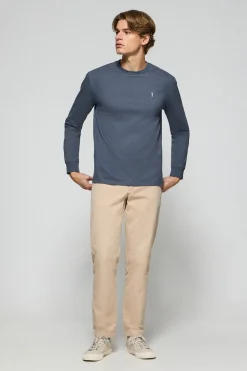 Polo Club T-Shirts*T-shirt à manches longues bleu avec logo brodé Rigby Go Denim