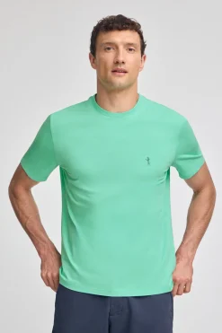 Polo Club T-Shirts*T-shirt basique à col ras du cou et broderie Rigby Best Aigue-Marine