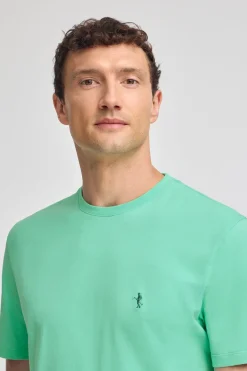 Polo Club T-Shirts*T-shirt basique à col ras du cou et broderie Rigby Best Aigue-Marine