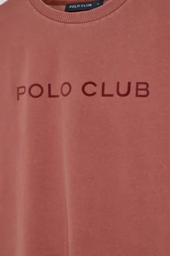 Polo Club T-Shirts*T-shirt Apolo teint sur le fil avec logo en velours Rouge