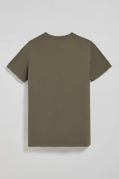Polo Club T-Shirts*T-shirt Apolo teint sur le fil avec logo en velours Vert militaire