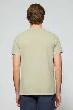 Polo Club T-Shirts*T-shirt Apolo teint sur le fil, couleur , avec logo en velours Pierre