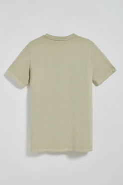 Polo Club T-Shirts*T-shirt Apolo teint sur le fil, couleur , avec logo en velours Pierre