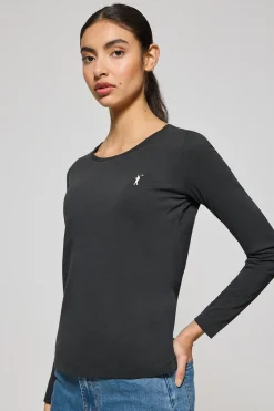 Polo Club T-Shirts*T-shirt basique à manches longues avec logo Rigby Go Noir