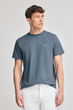Polo Club T-Shirts*T-shirt basique bleu à col rond avec détail brodé Denim