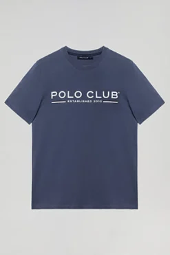 Polo Club T-Shirts*T-shirt basique bleu avec un imprimé signature sur la poitrine Denim