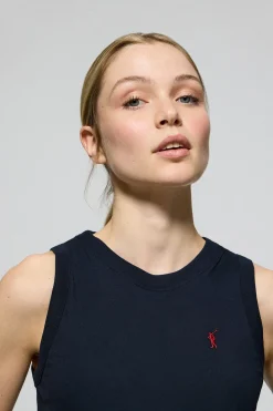 Polo Club T-Shirts*T-shirt basique sans manches à col ras du cou avec un logo brodé Rigby Go Bleu Marine