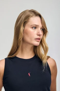 Polo Club T-Shirts*T-shirt basique sans manches à col ras du cou avec un logo brodé Rigby Go Bleu Marine