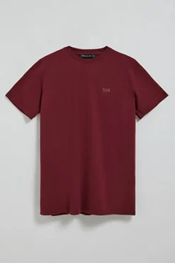 Polo Club T-Shirts*T-shirt basique couleur à col rond avec détail brodé Grenat