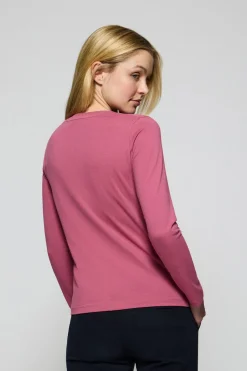 Polo Club T-Shirts*T-shirt basique couleur lie-de-vin à manches longues avec logo Rigby Go Rosa Vino