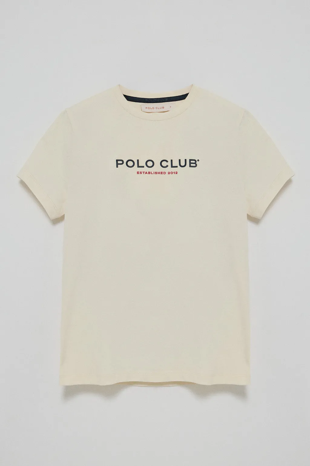 Polo Club T-Shirts*T-shirt basique écru à logo caoutchouté Beige