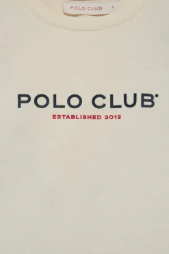 Polo Club T-Shirts*T-shirt basique écru à logo caoutchouté Beige