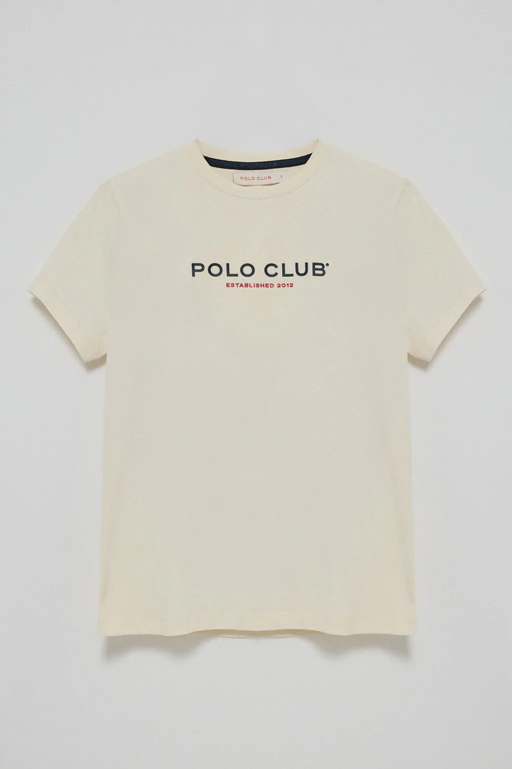Polo Club T-Shirts*T-shirt basique écru à logo caoutchouté Beige