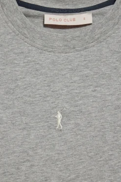 Polo Club T-Shirts*T-shirt basique gris chiné sans manches à col ras du cou avec un logo brodé Rigby Go Gris Vigore