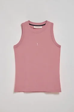 Polo Club T-Shirts*T-shirt basique rose pastel sans manches à col ras du cou avec un logo brodé Rigby Go Rose poudré