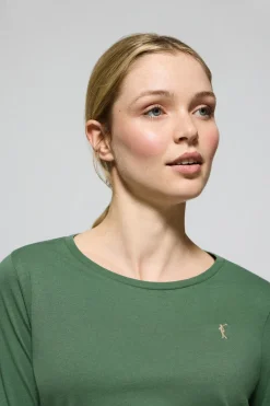 Polo Club T-Shirts*T-shirt basique vert à manches longues avec logo Rigby Go Vert chaud