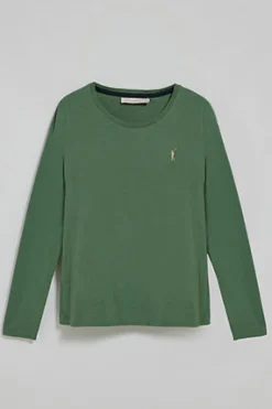 Polo Club T-Shirts*T-shirt basique vert à manches longues avec logo Rigby Go Vert chaud