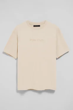 Polo Club T-Shirts*T-shirt à manches courtes et col ras du cou avec logo Beige