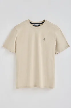Polo Club T-Shirts*T-shirt en coton flammé à broderie Rigby Go Beige