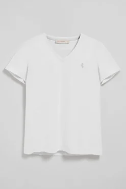 Polo Club T-Shirts*T-shirt à col en V avec broderie Rigby Best Blanc
