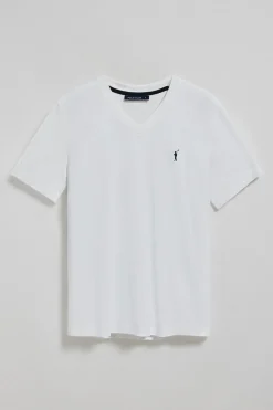 Polo Club T-Shirts*T-shirt à col en V et logo brodé Rigby Go Blanc