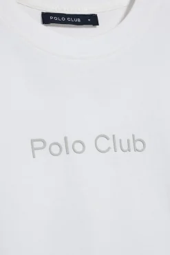 Polo Club T-Shirts*T-shirt à manches courtes et col ras du cou avec logo Blanc