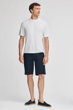 Polo Club T-Shirts*T-shirt en lin et coton col ras du cou avec monogramme brodé Blanc