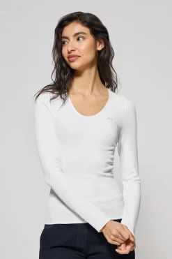 Polo Club T-Shirts*T-shirt Penelope avec bouton nacré Blanc